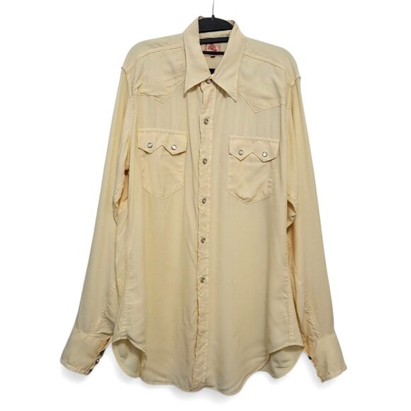 Bryceland’s Buttermilk Sawtooth Westerner Shirt Japan Made Rayon Western Snap - Picture 3 of 12